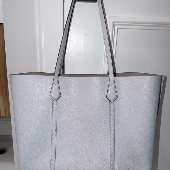 Tory Burch Light Gray Pebbled Leather Tote - Picture 2 of 4